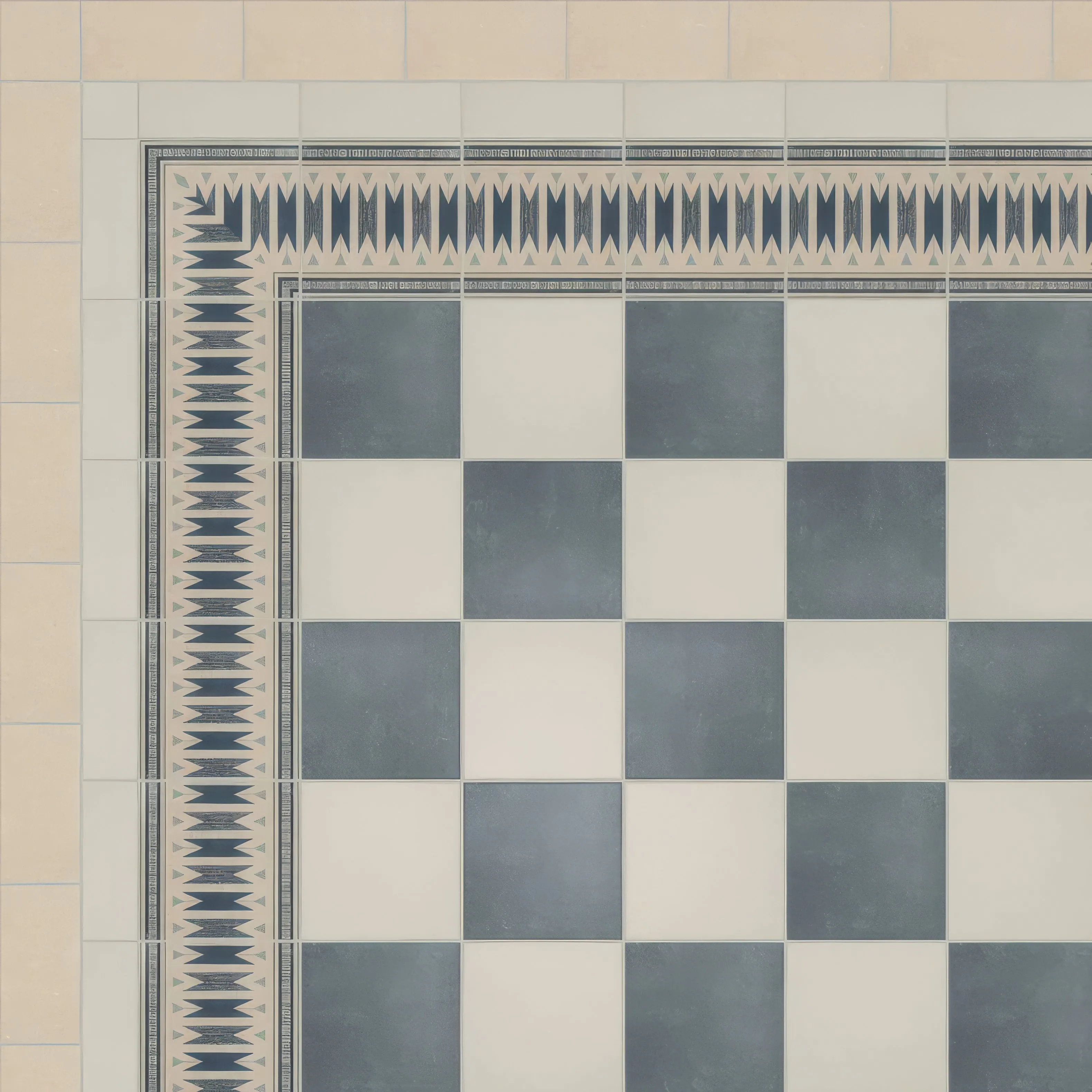 Adventuras Ziggy Border Blue Porcelain
