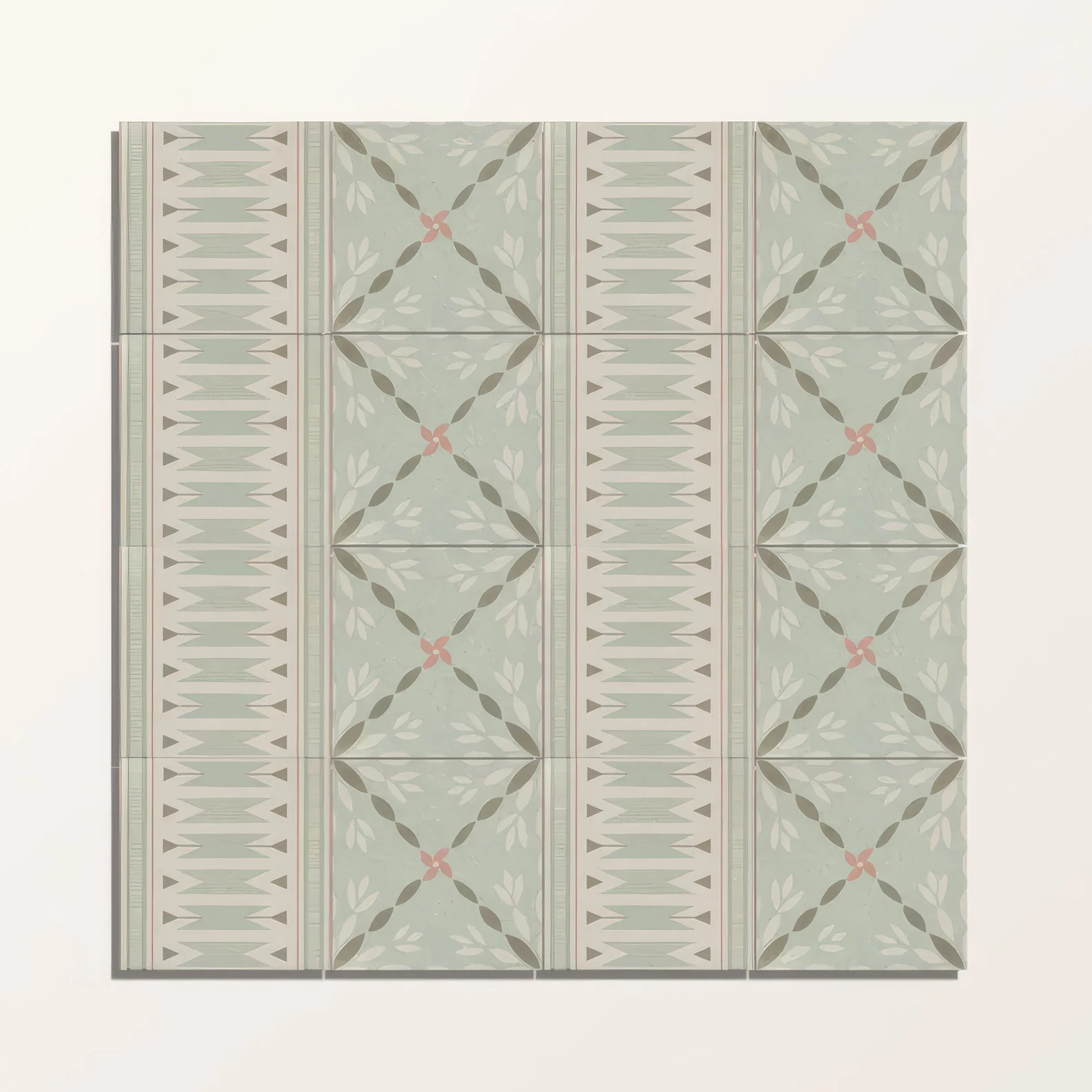 Adventuras Ziggy Border Olive Porcelain