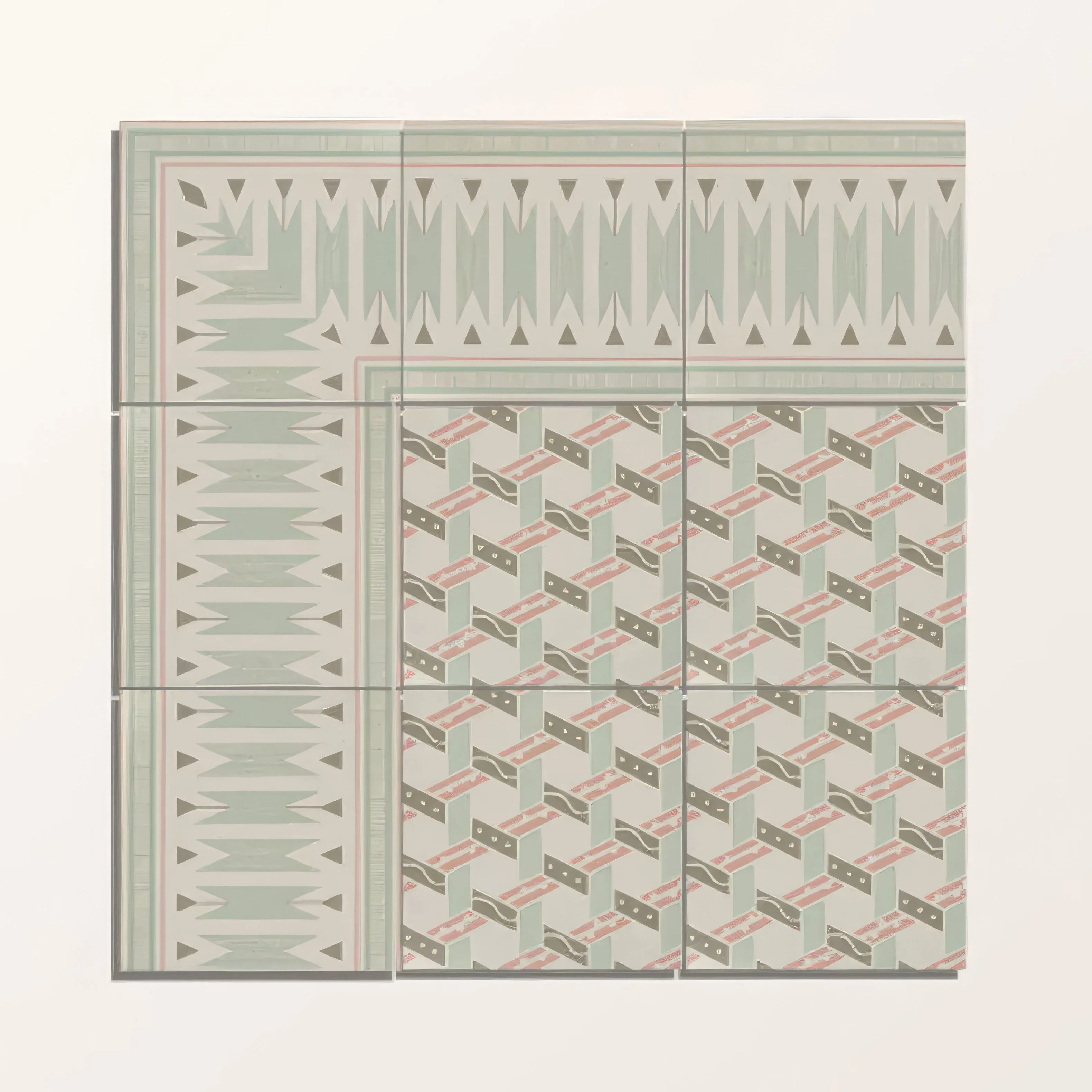 Adventuras Ziggy Border Olive Porcelain