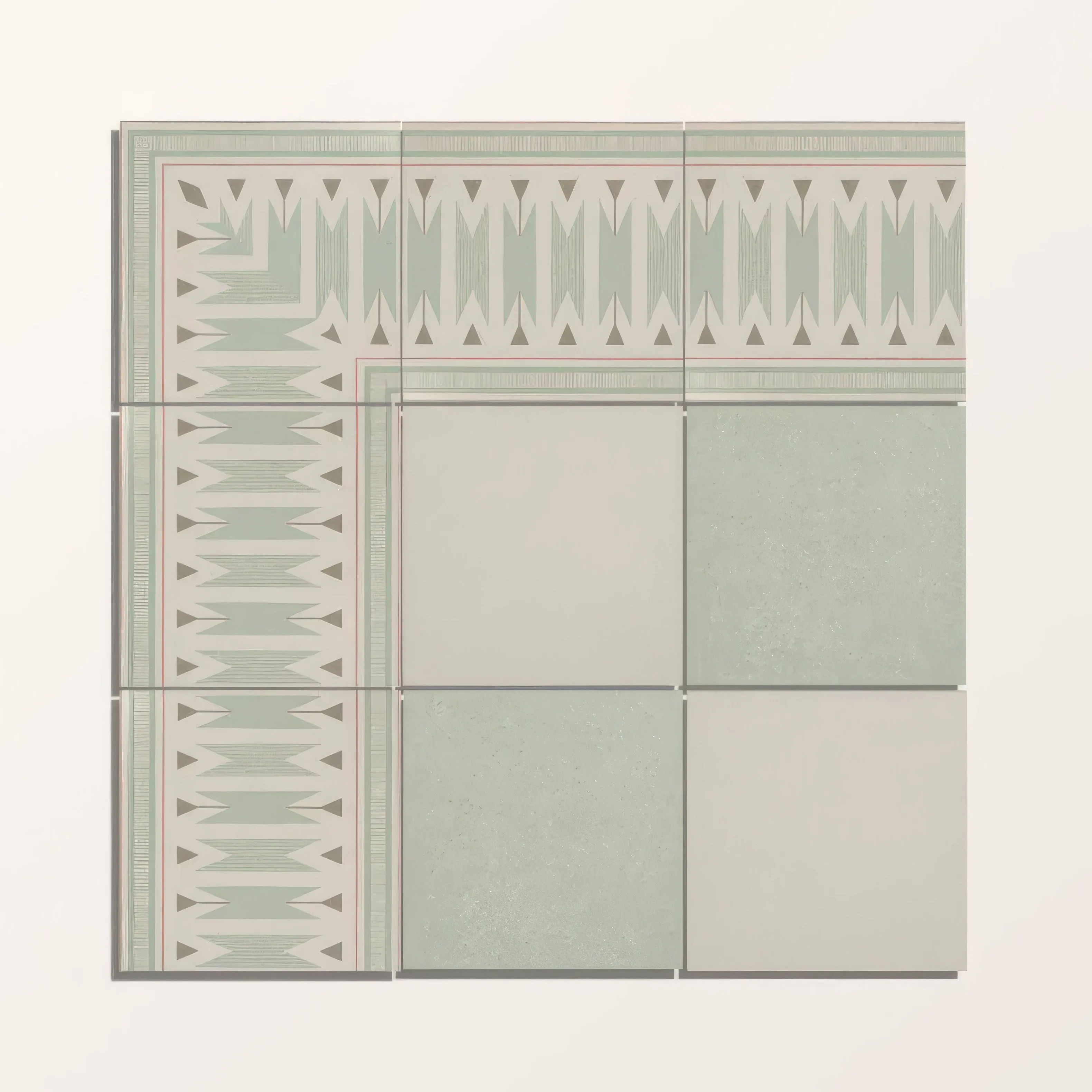 Adventuras Ziggy Border Olive Porcelain