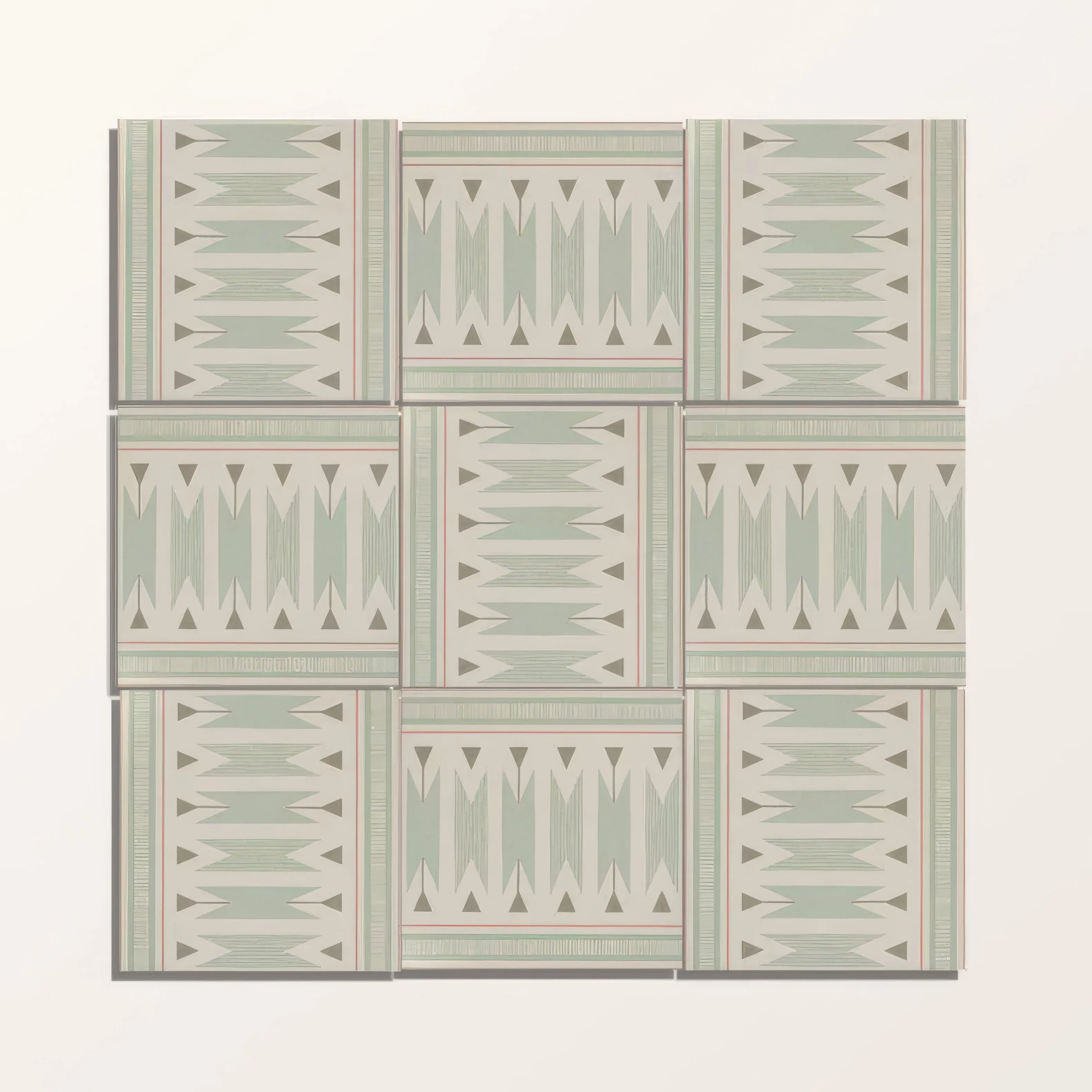 Adventuras Ziggy Border Olive Porcelain