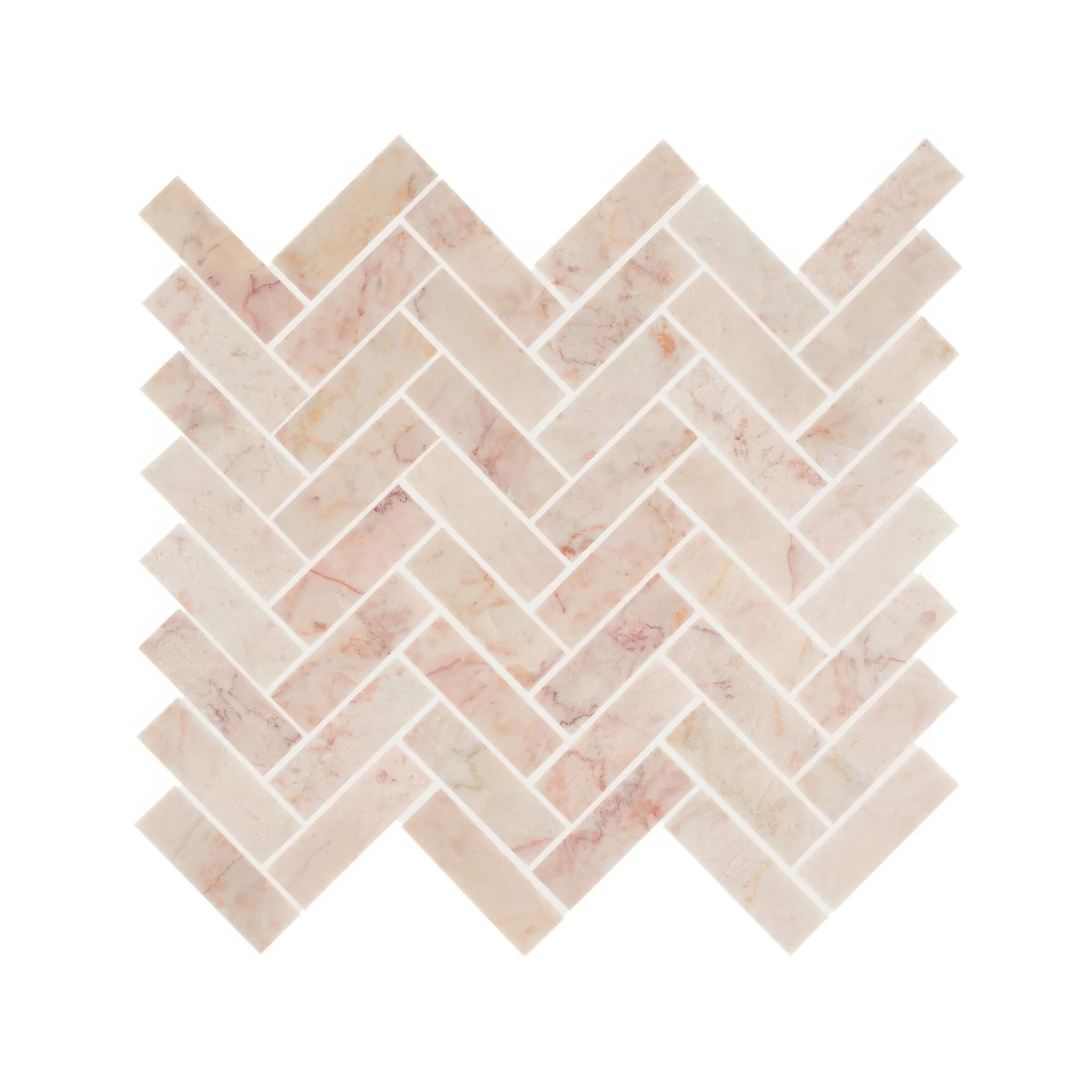 Aegean Pink Herringbone Mosaic