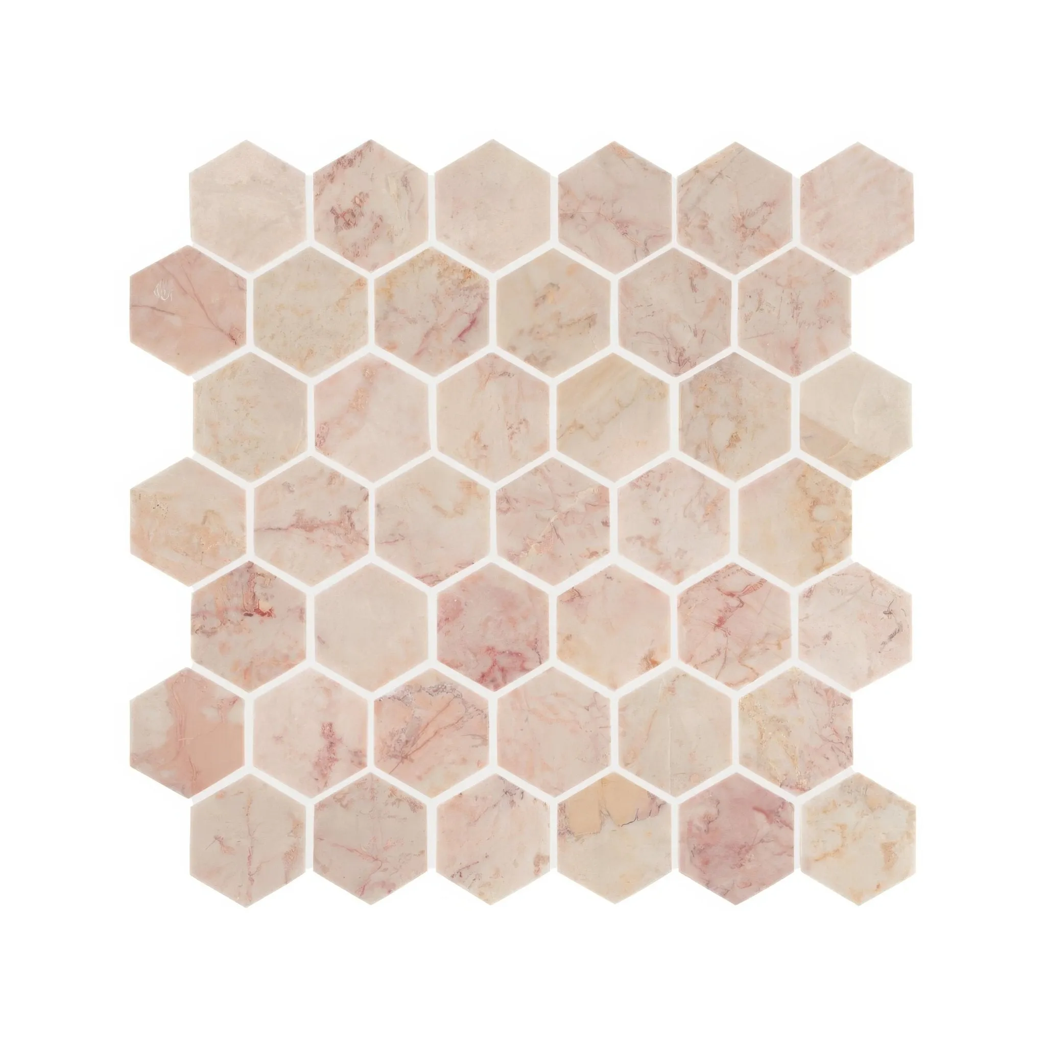 Aegean Pink Large Hexagon Mosaic
