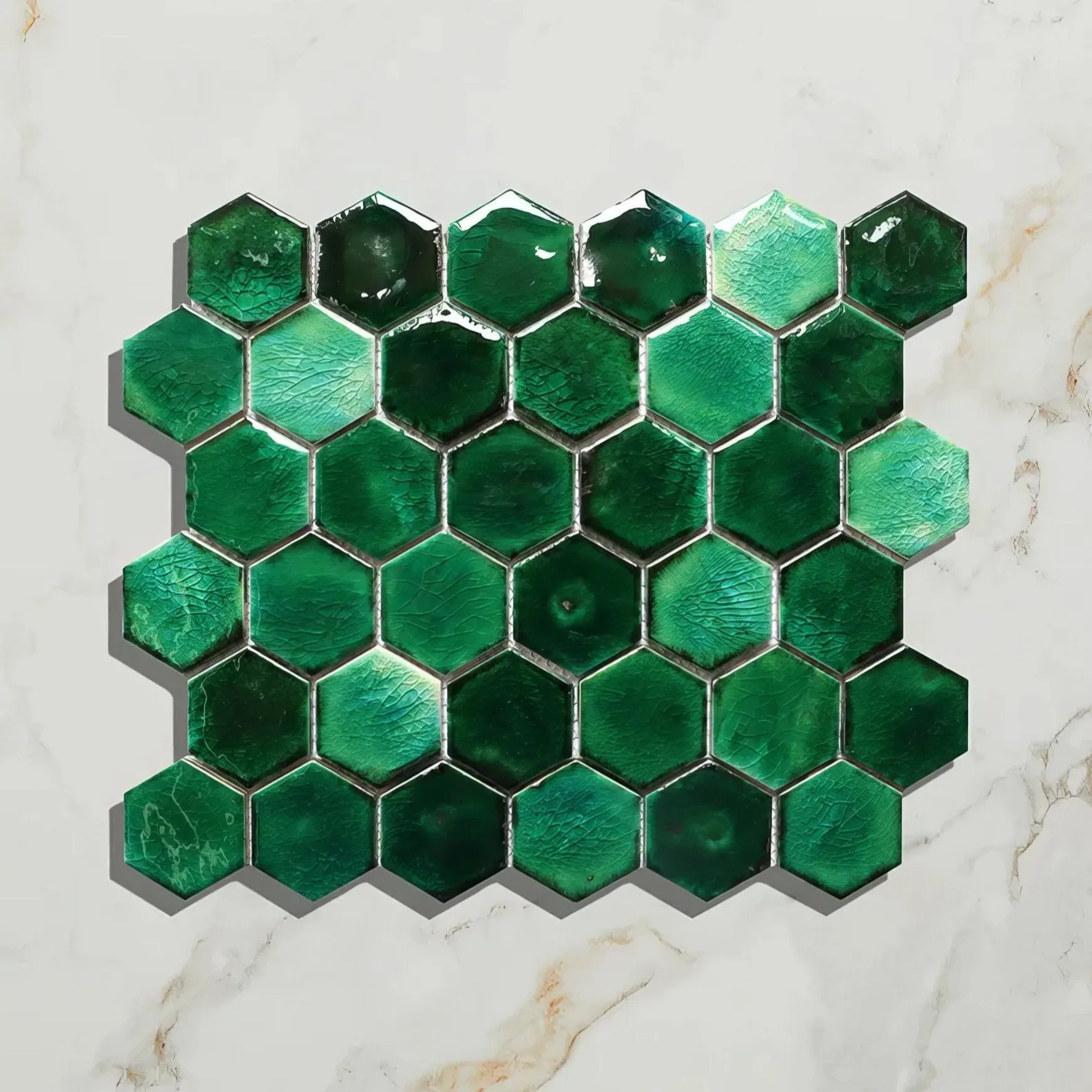 Akazu Porcelain Emerald Mosaic