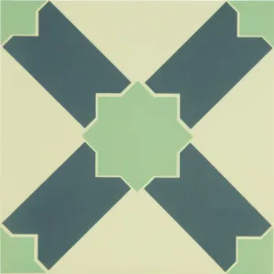 Alhambra Denim and Light Jade on White