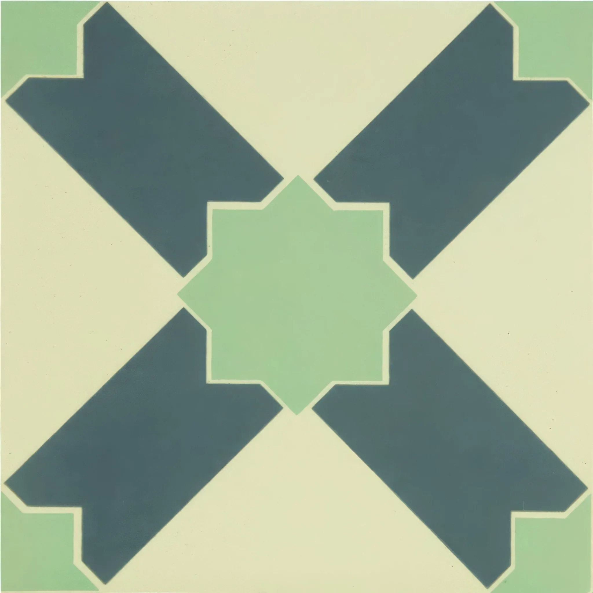 Alhambra Denim and Light Jade on White