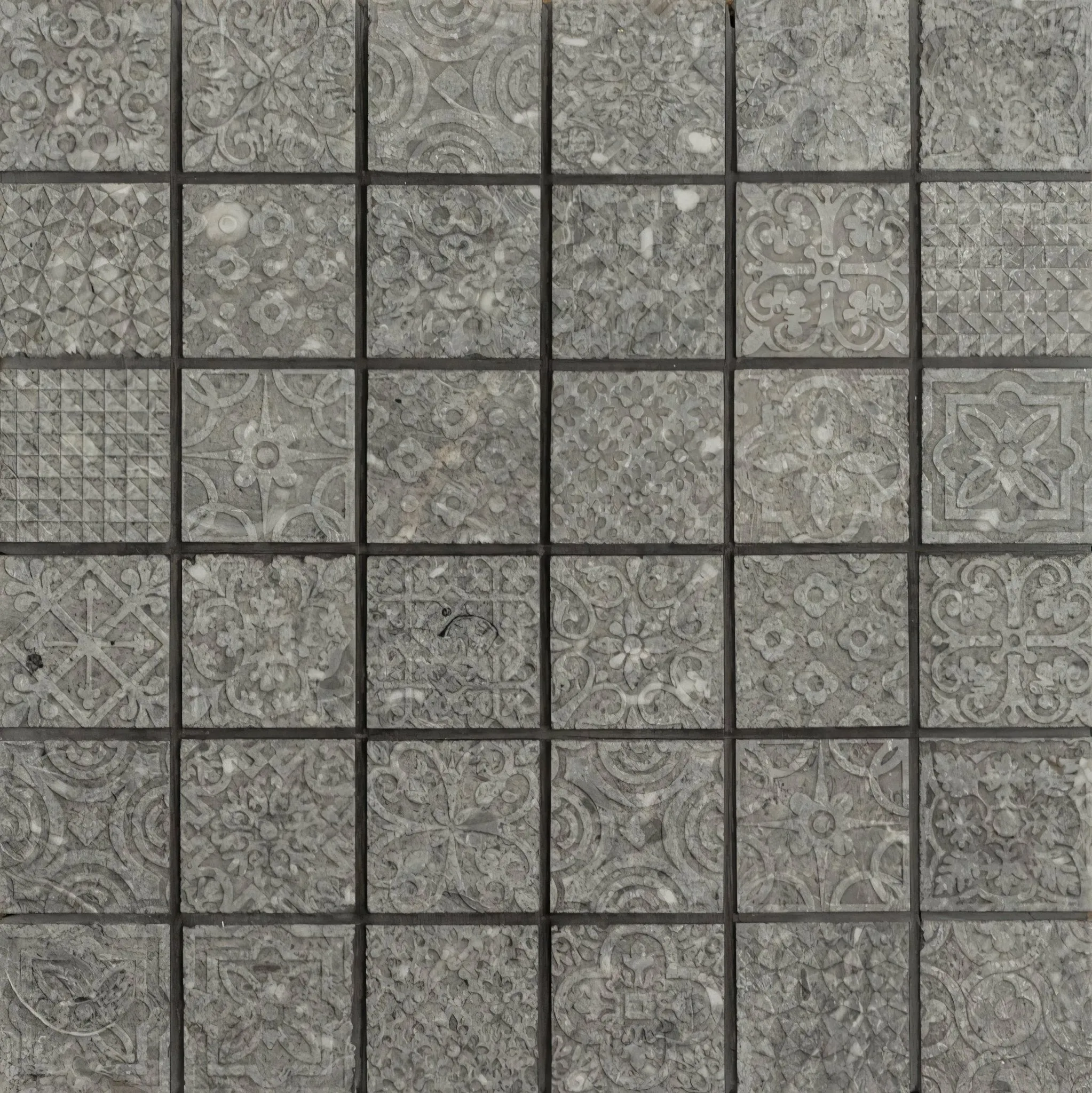 Alto Grey Marble Patterned Mosaic