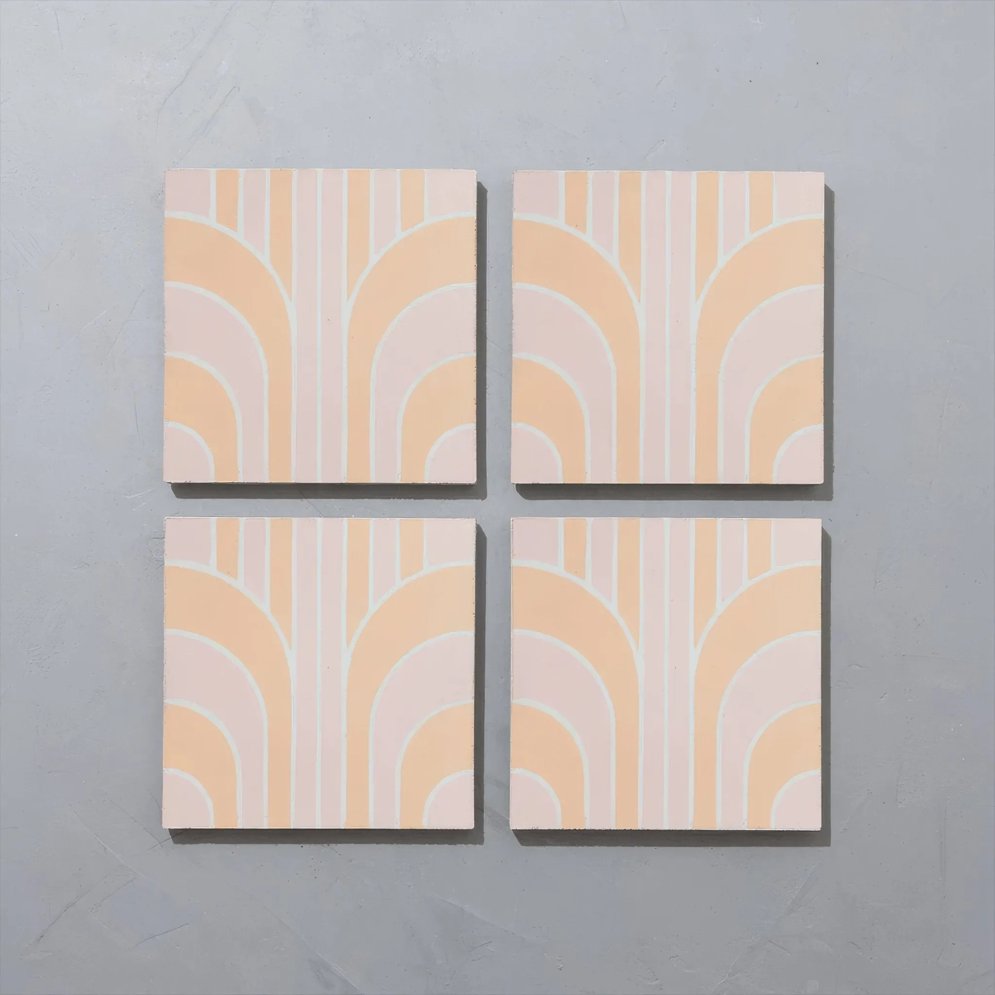 Art Deco Curve Blush Tile