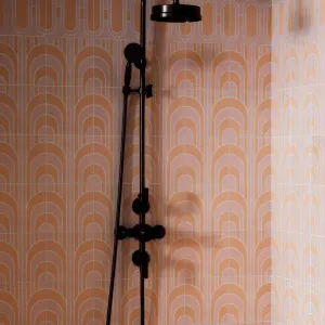 Art Deco Curve Blush Tile