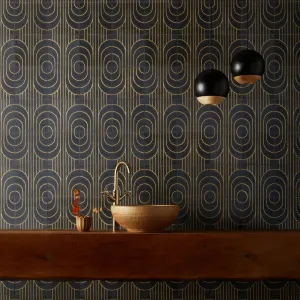 Art Deco Curve Ebony Tile