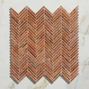 Athens Rosso Travertine Mosaic
