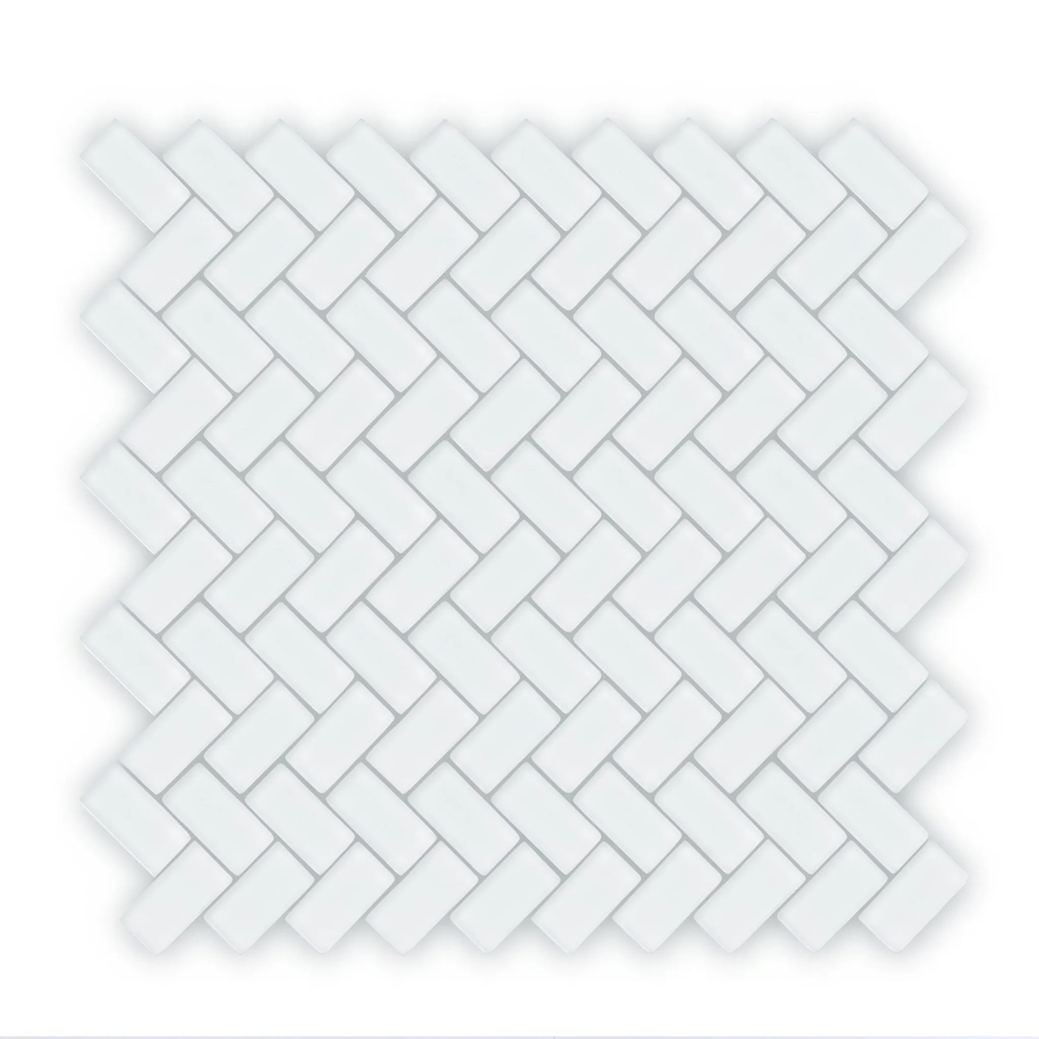 Aurora Herringbone White mosaic