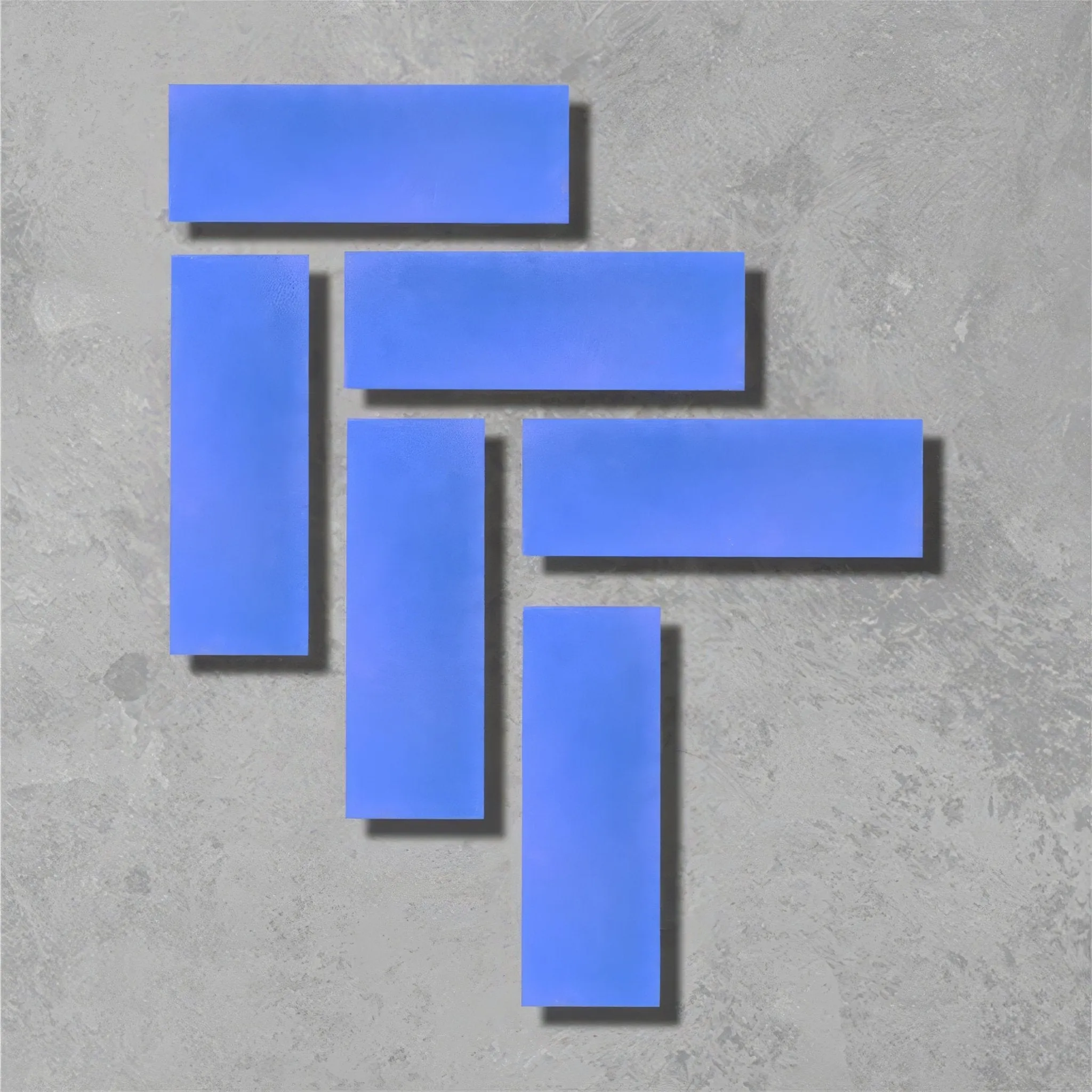 Azure Blue Herringbone Tile