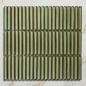 Bamboo Lustre Porcelain Mosaic Avocado