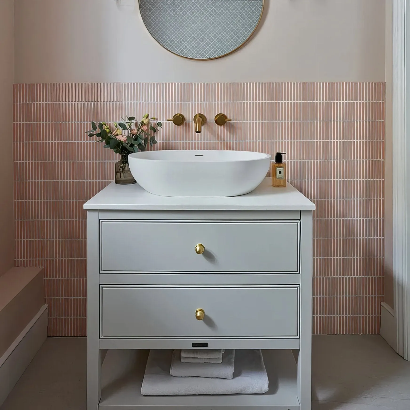 Bamboo Porcelain Mosaic Blush