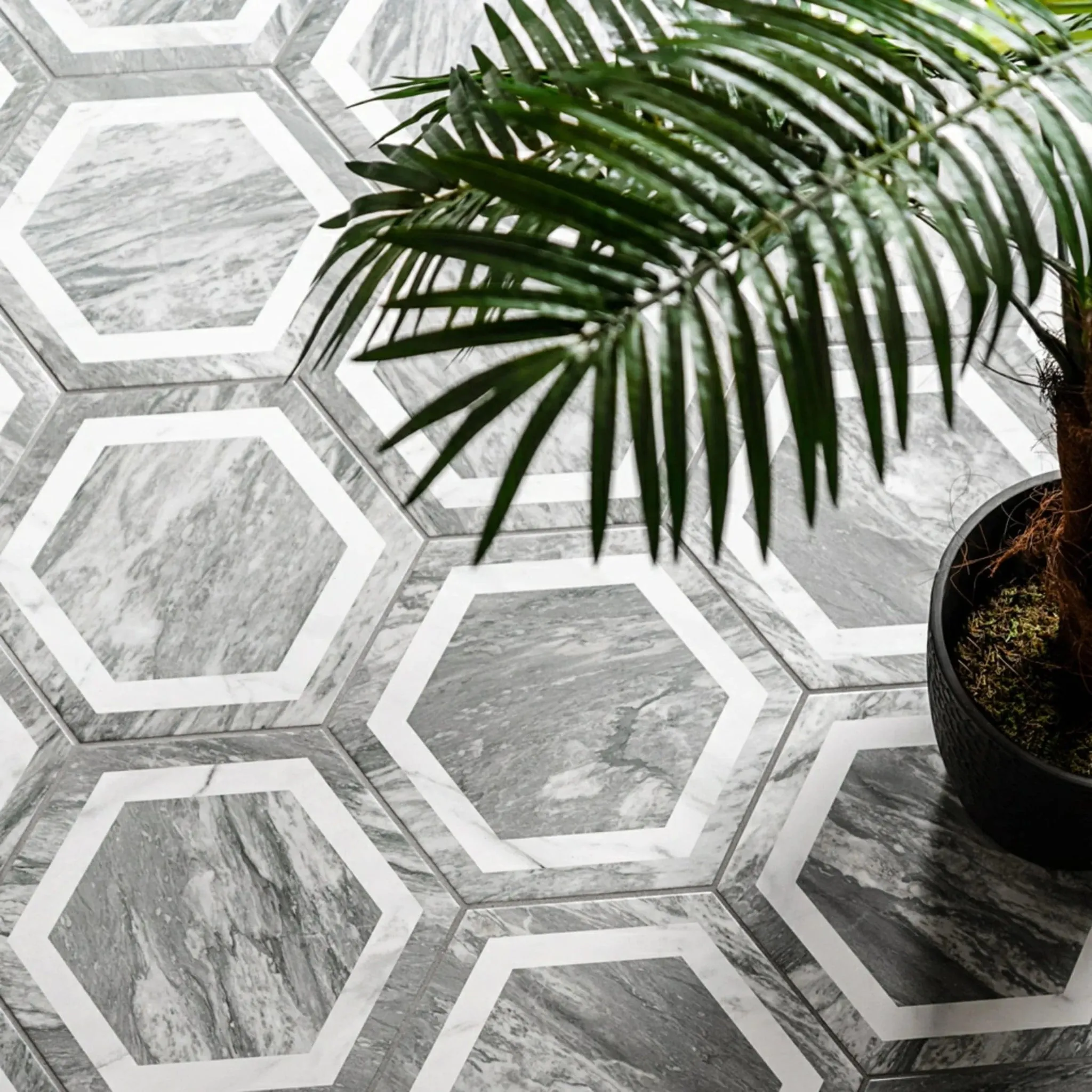 Bardiglio Hexagon Deco