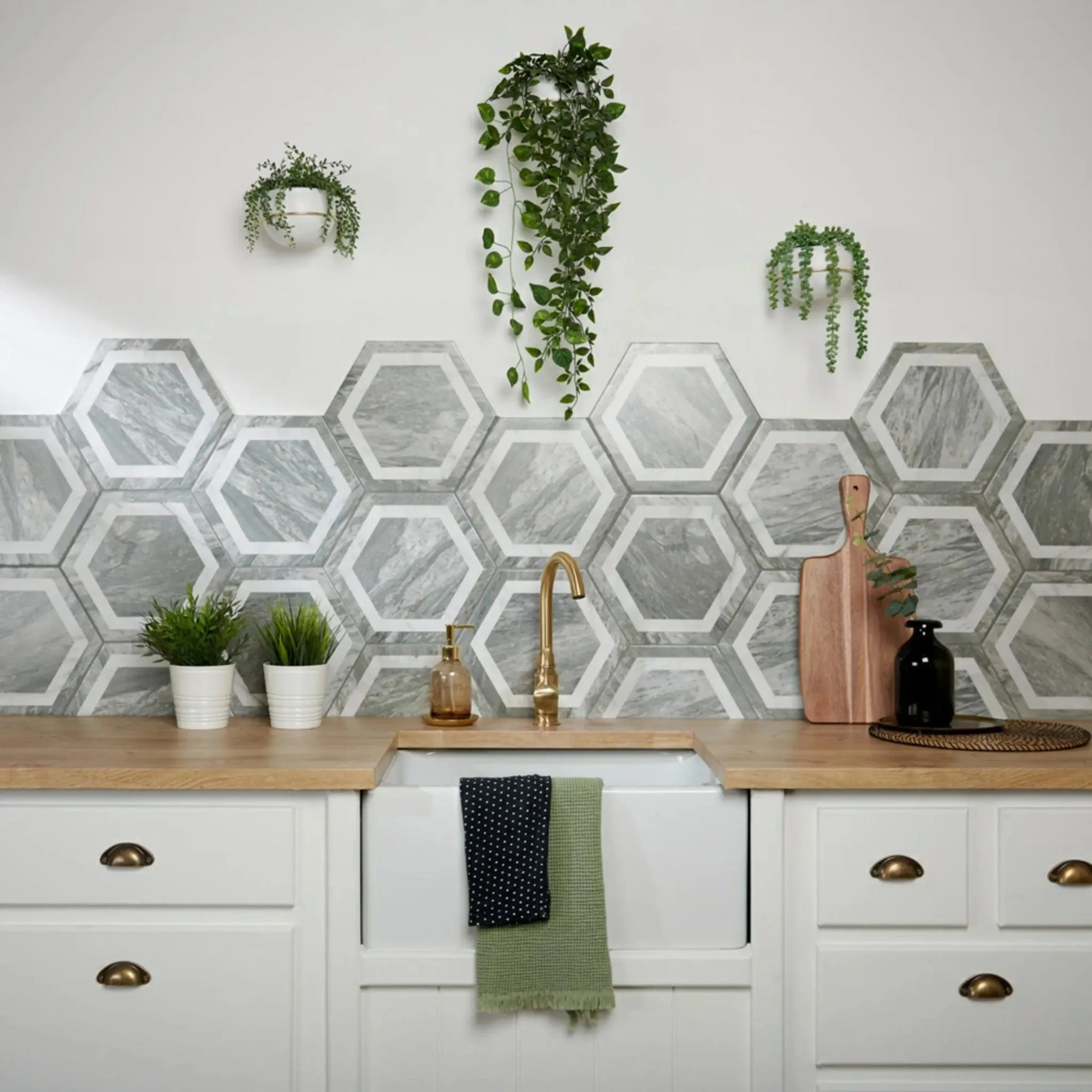 Bardiglio Hexagon Deco