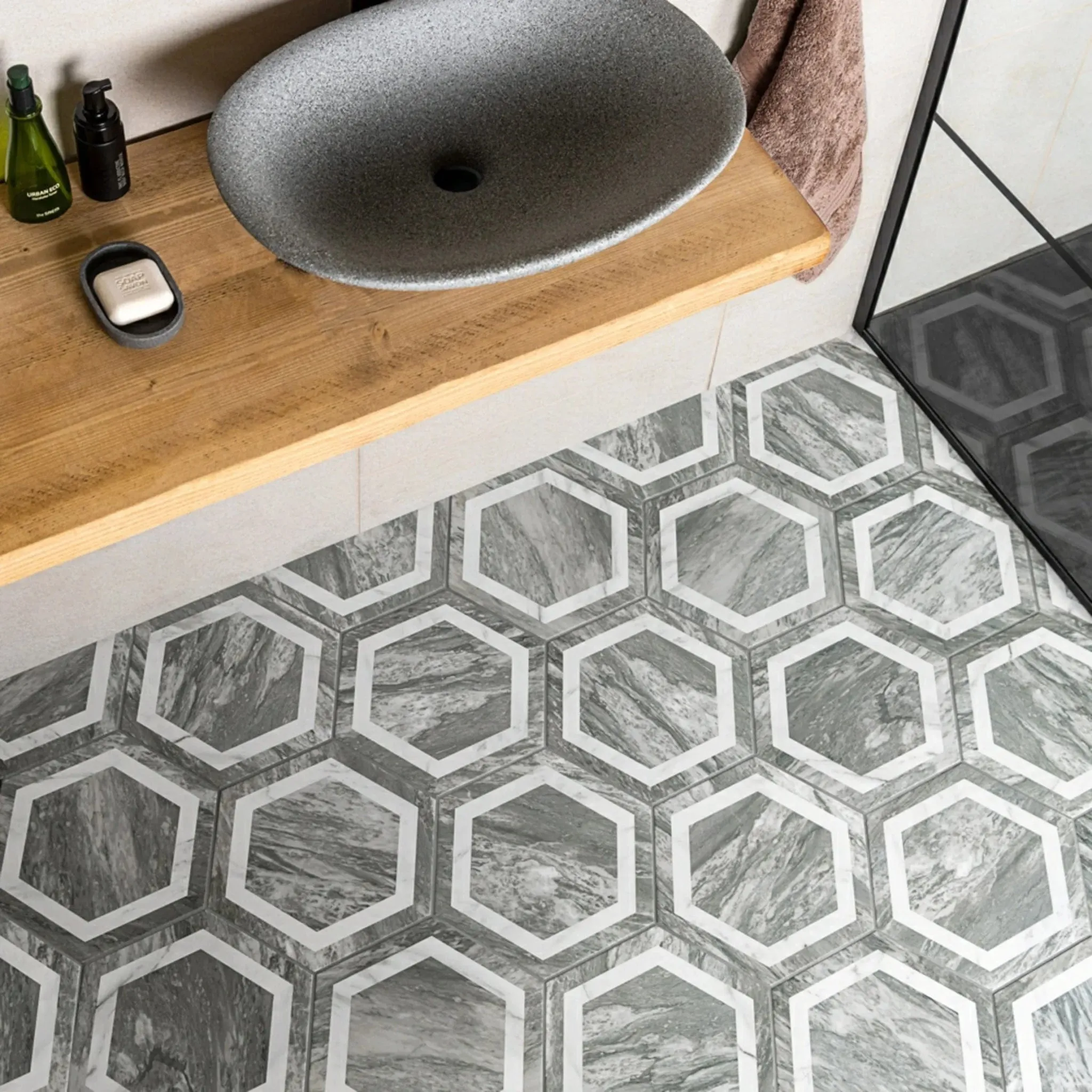 Bardiglio Hexagon Deco