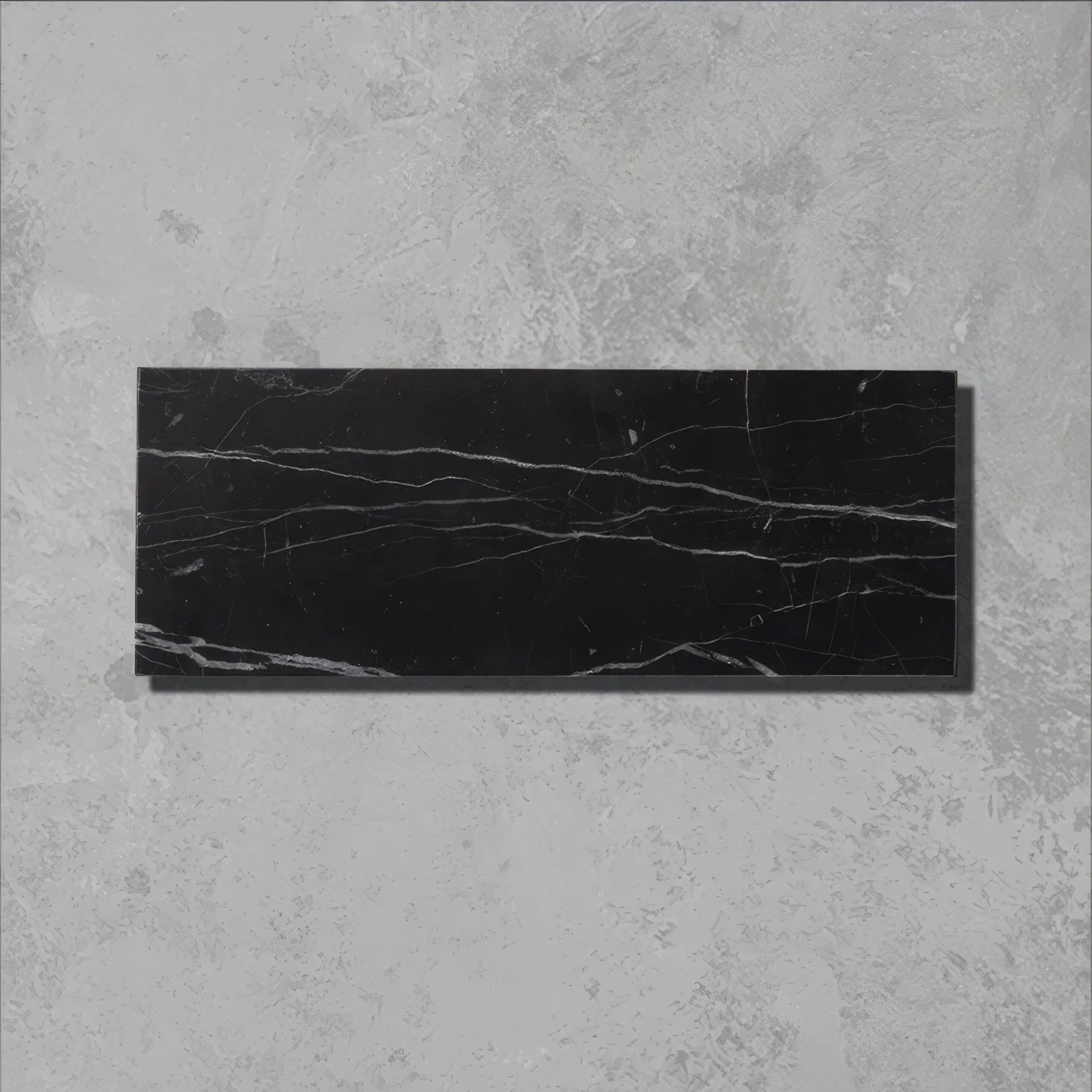 Black Herringbone Honed Marble Tile