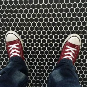 Black Honeycomb Floor Mosaic
