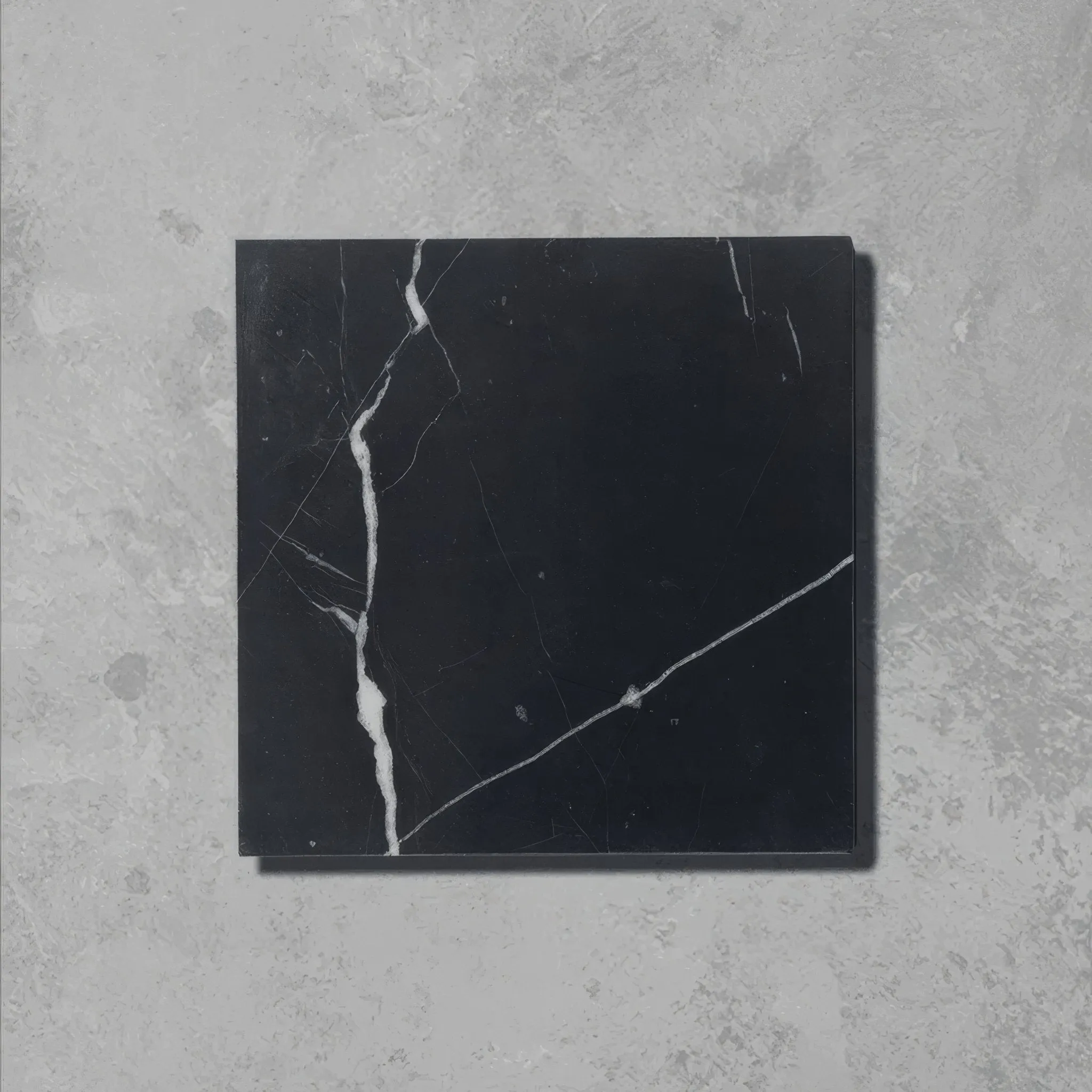 Black Veined Square Honed Marble