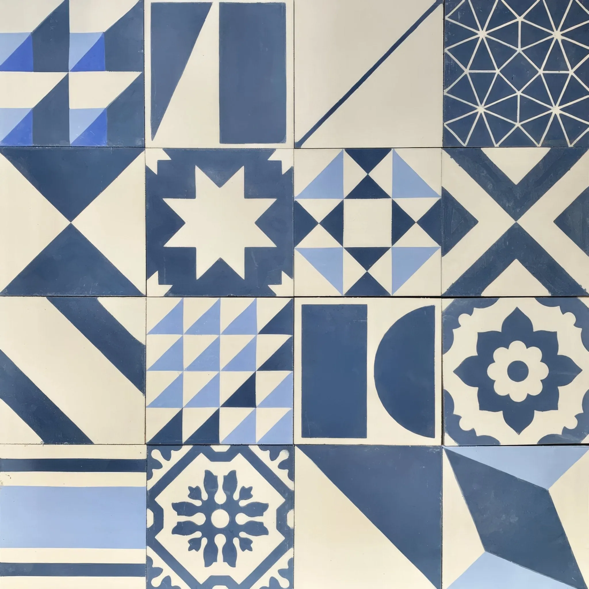 Blue Handmade Patchwork Tile