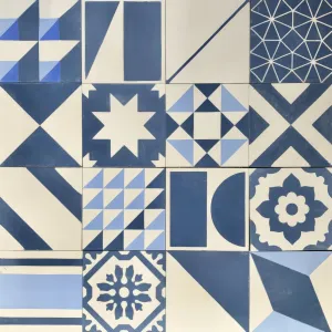 Blue Handmade Patchwork Tile