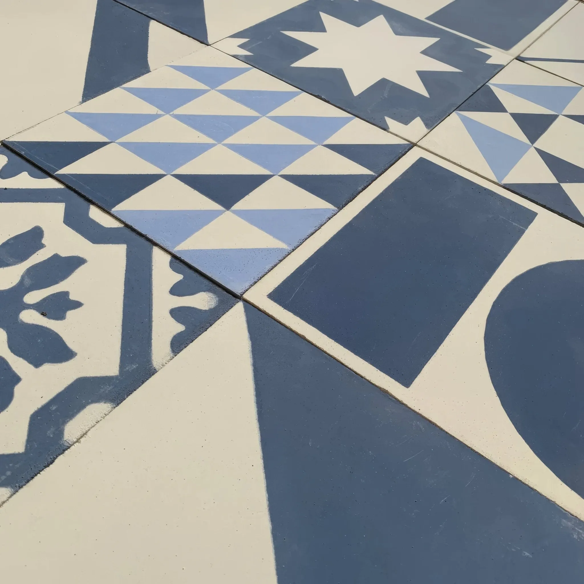 Blue Handmade Patchwork Tile