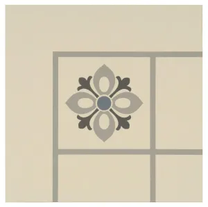 Bohemia Corner Light Blue, Light Grey and Dark Grey on White