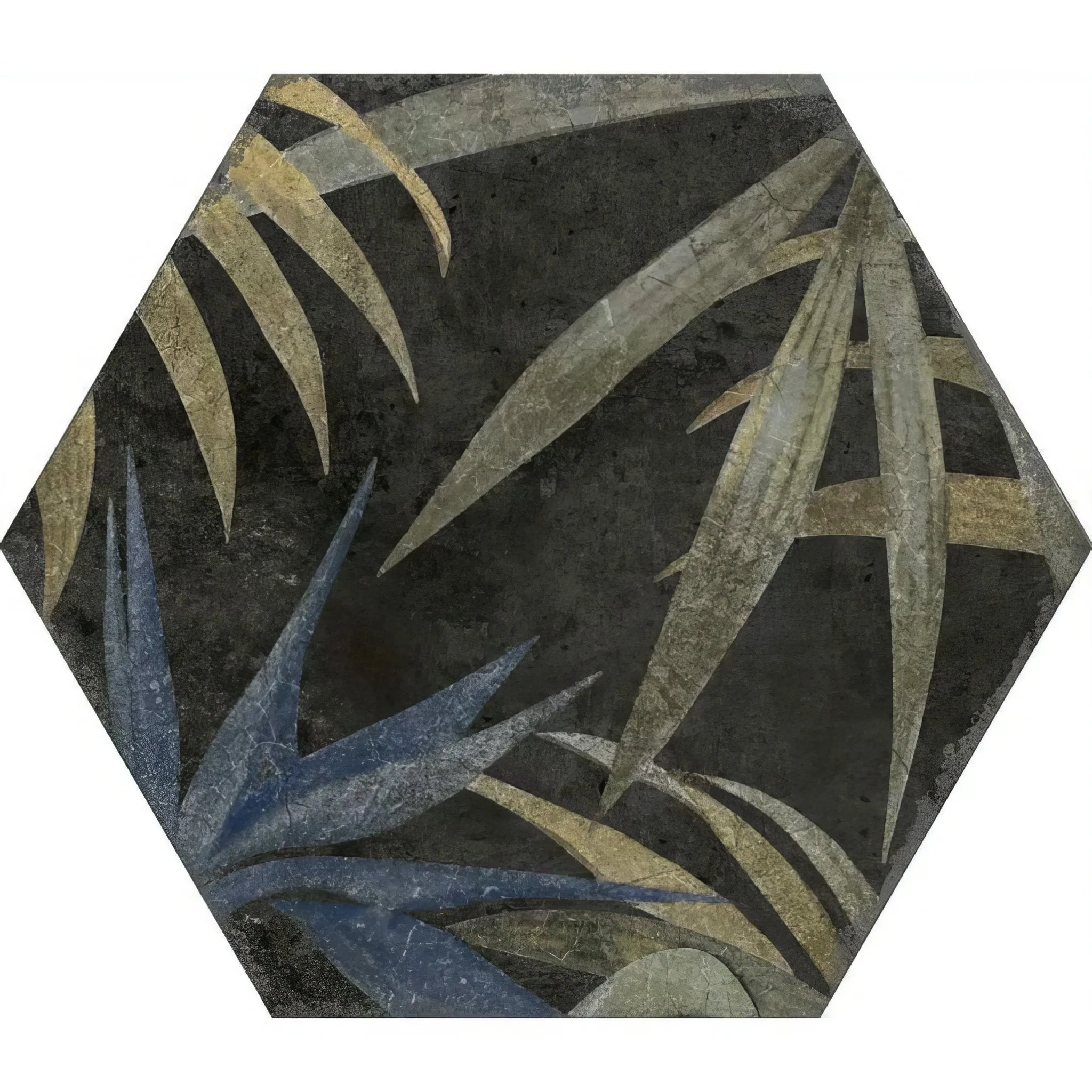 Botanical Hexagon Black Floral