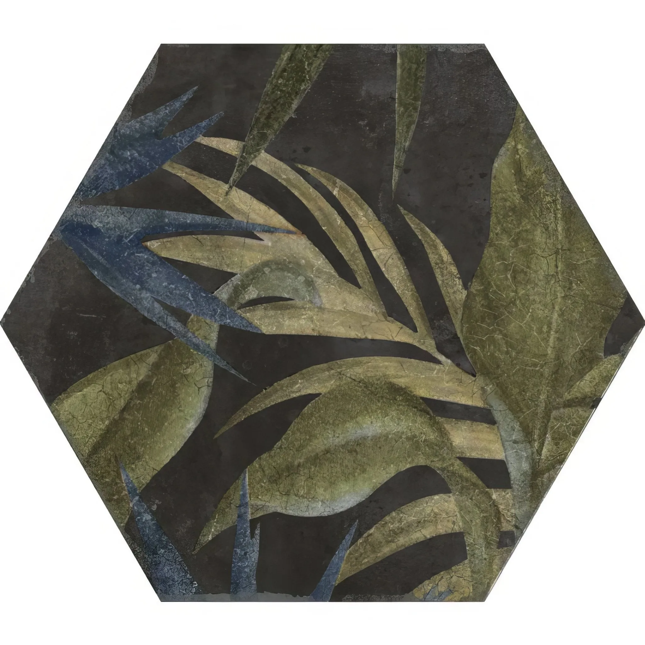 Botanical Hexagon Black Floral