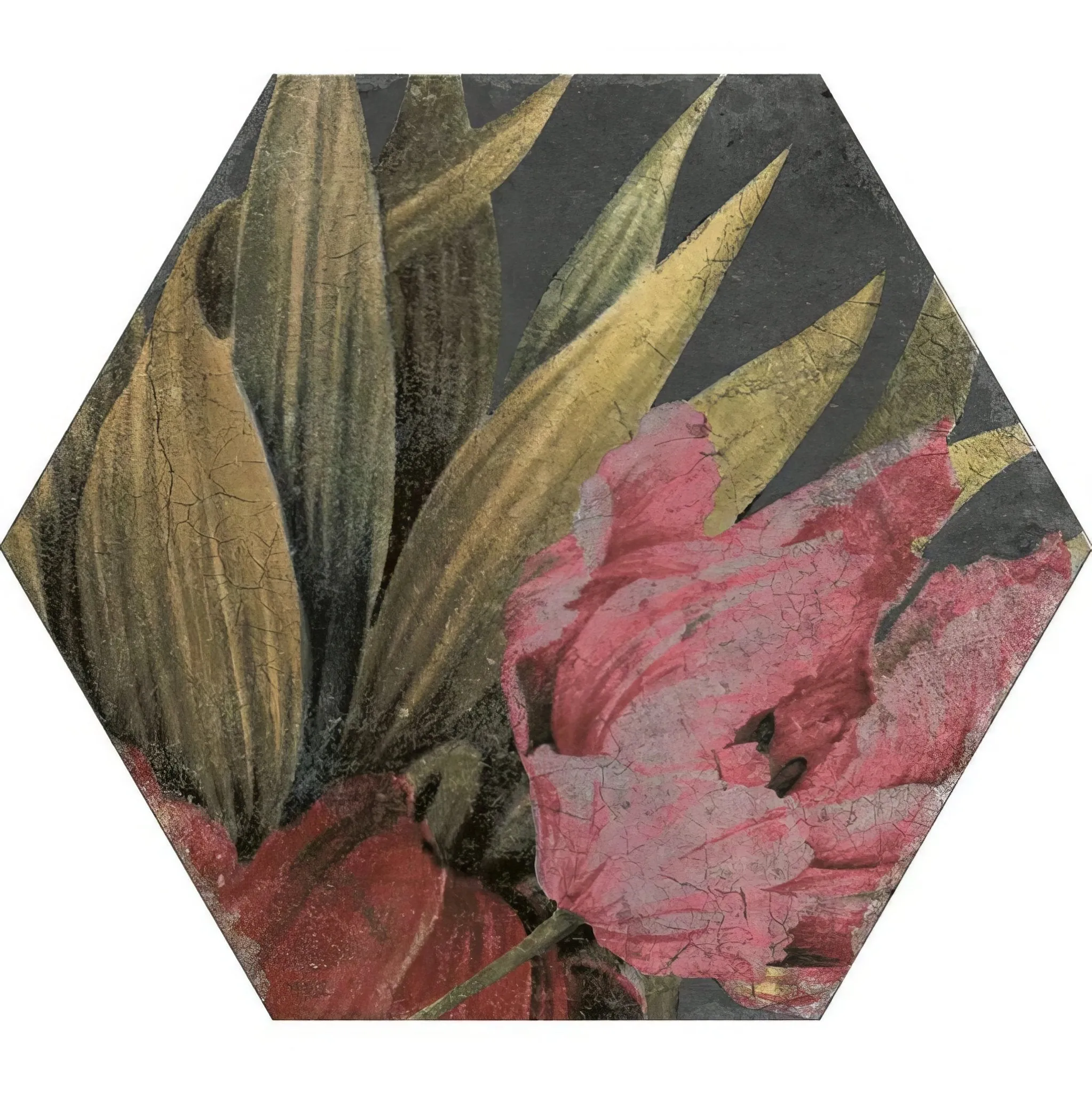 Botanical Hexagon Black Floral