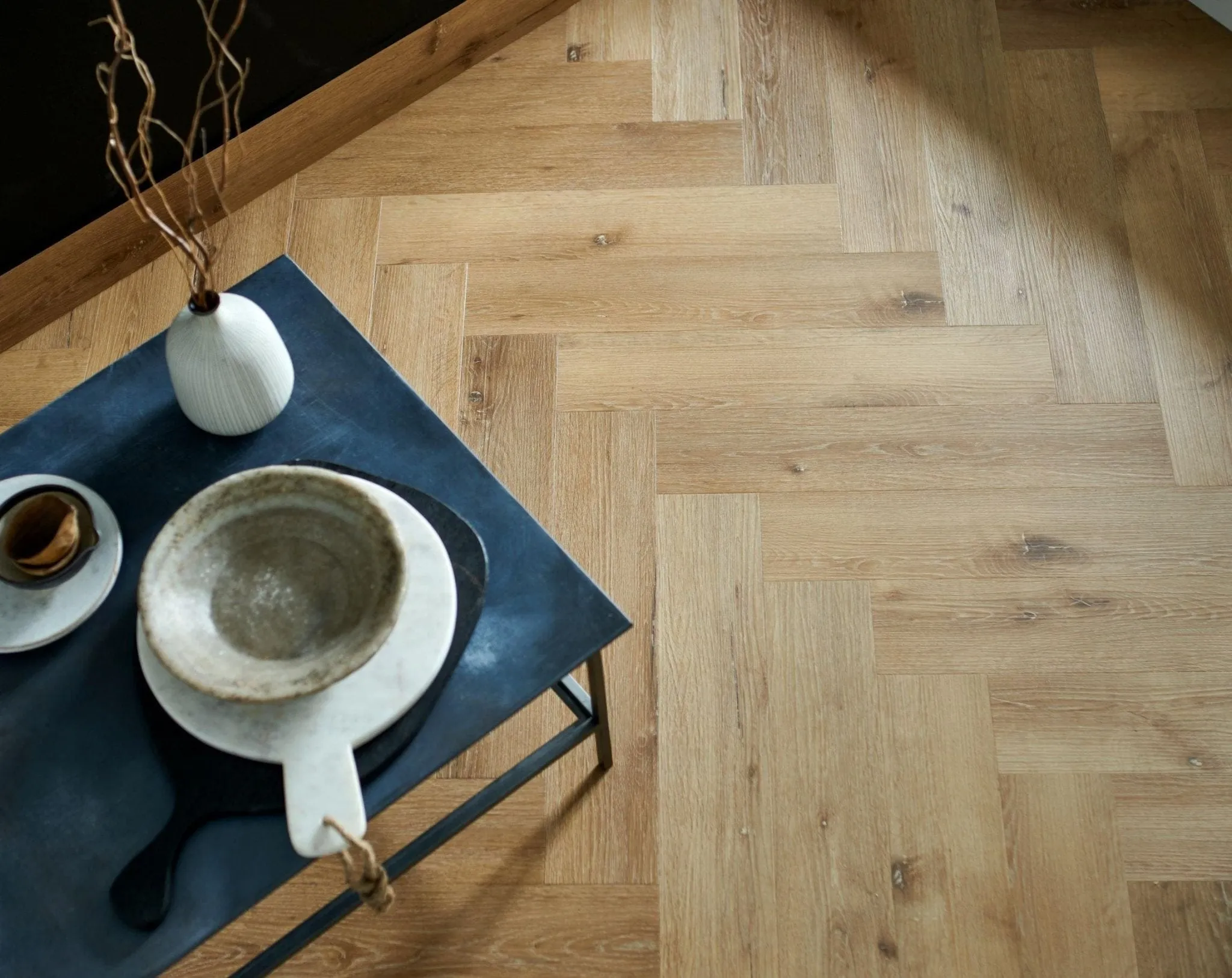 Brecon Blanche Oak Herringbone