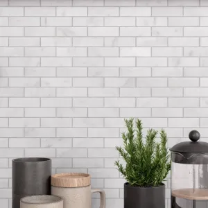 Carrara White Marble Brick Mosaic Tile