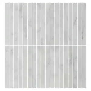 Carrara White Marble Kitkat Mosaic Tile