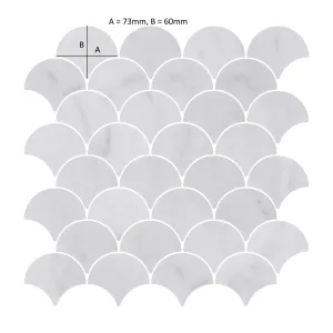 Carrara White Marble Scallop Shell Mosaic Tile