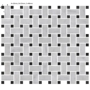 Carrara White St Laurent Basketweave Mosaic Tile