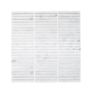 Carrara White Stacked Mosaic