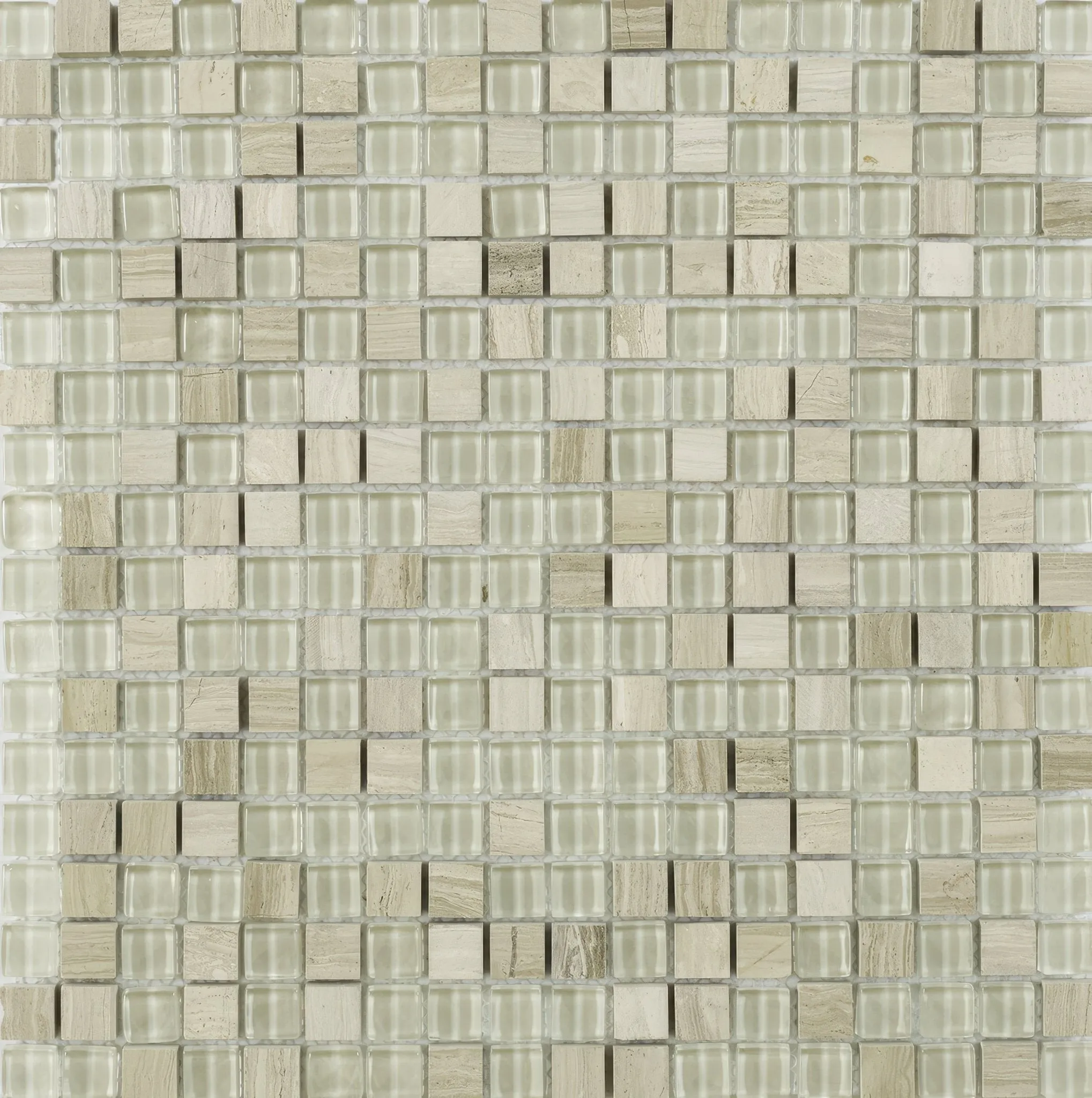 Cedar Wood Glass & Stone Mix Mosaic