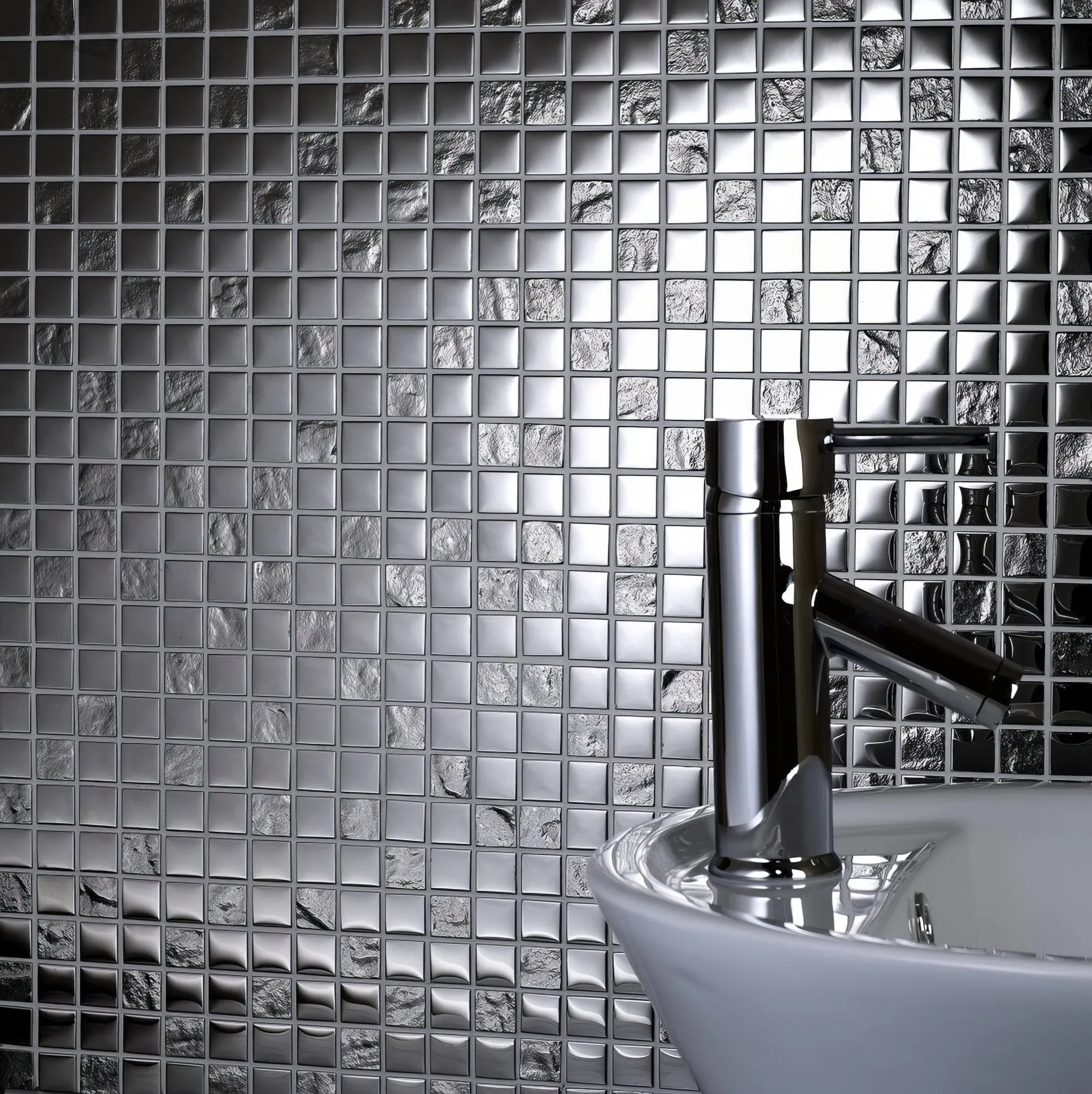 Chrome Pattern Glass Mosaic
