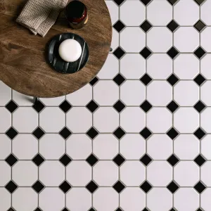 Classic Octagon and Dot Floor Mosaic