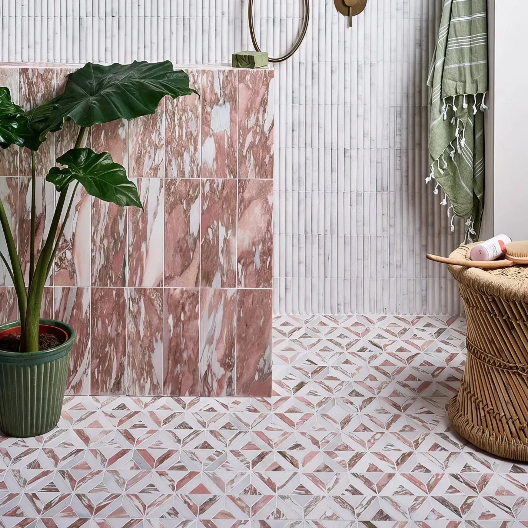 East Java Flamingo Marble temple Mosaic