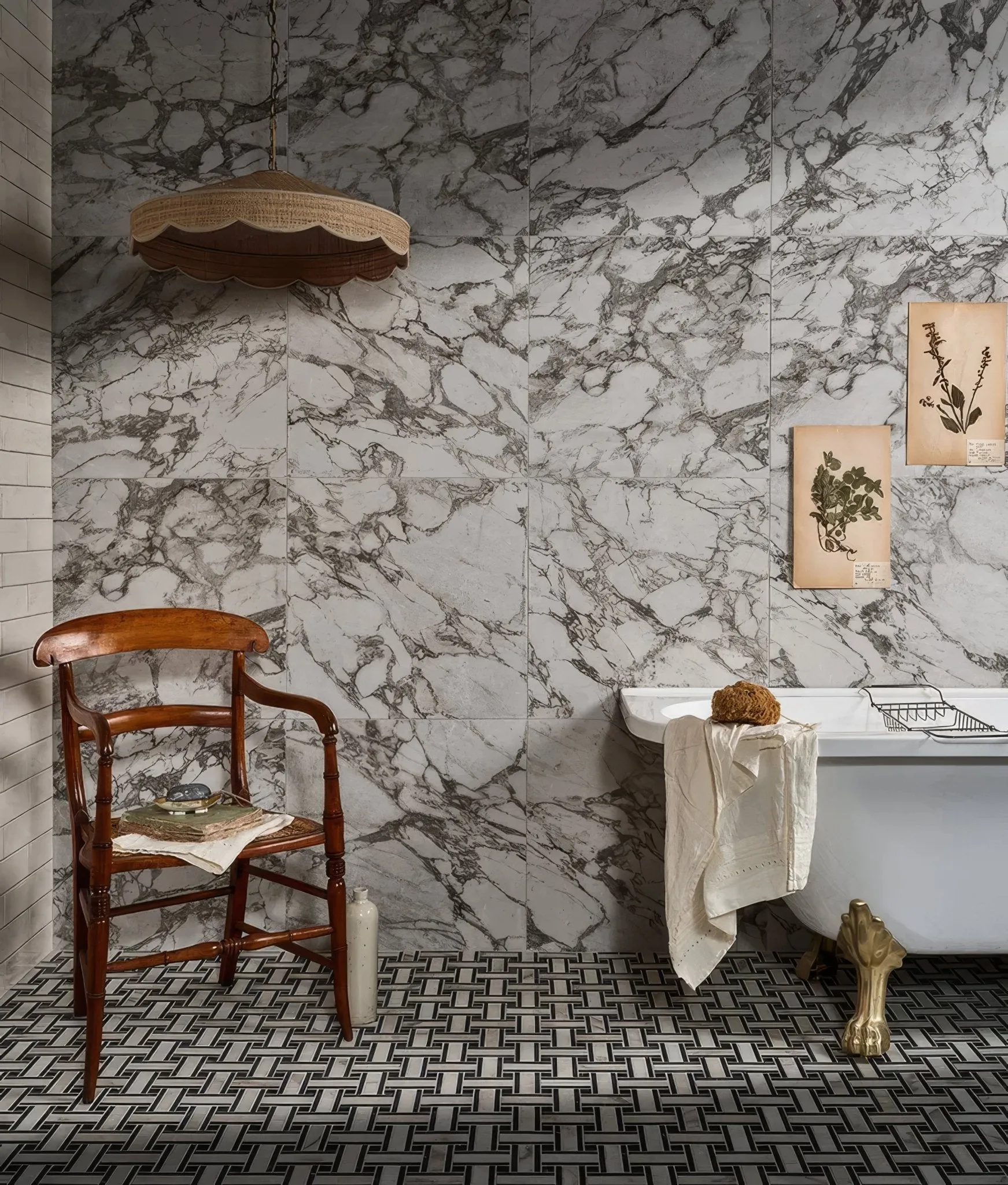 East Village Porcelain Basketweave Bianco