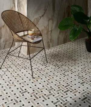 East Village Porcelain Basketweave Mosaic Oro