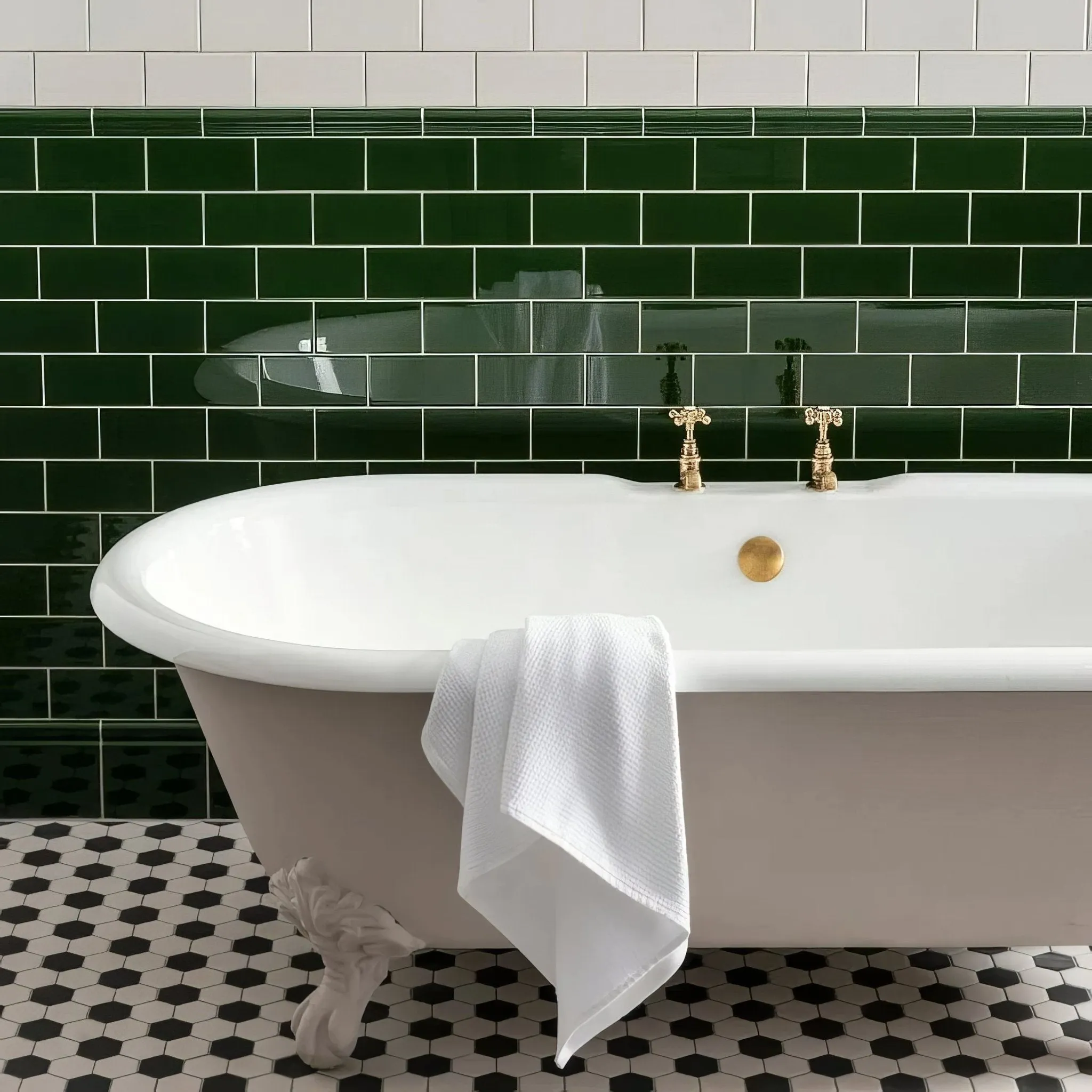Edwardian Green Half Tile