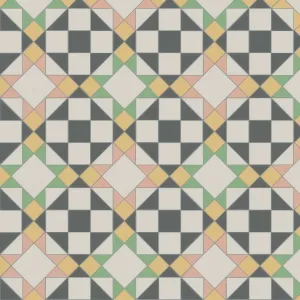 Eltham Carnation Pink, Dover White, Hawthorn Yellow, Revival Grey & Spring Green