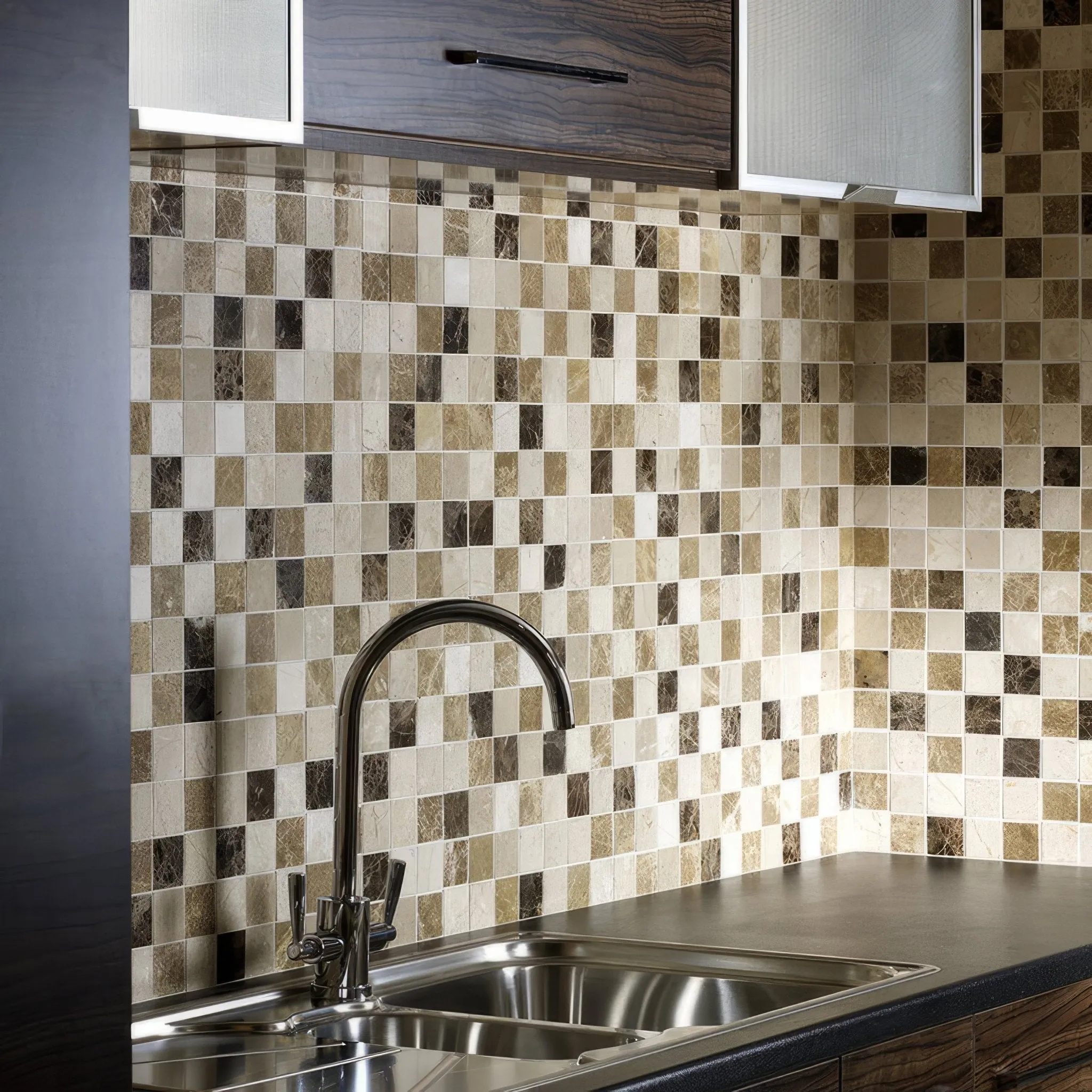 Emperador Mix Polished Marble Mosaic