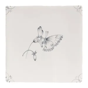 English Delft Charcoal Butterfly 2