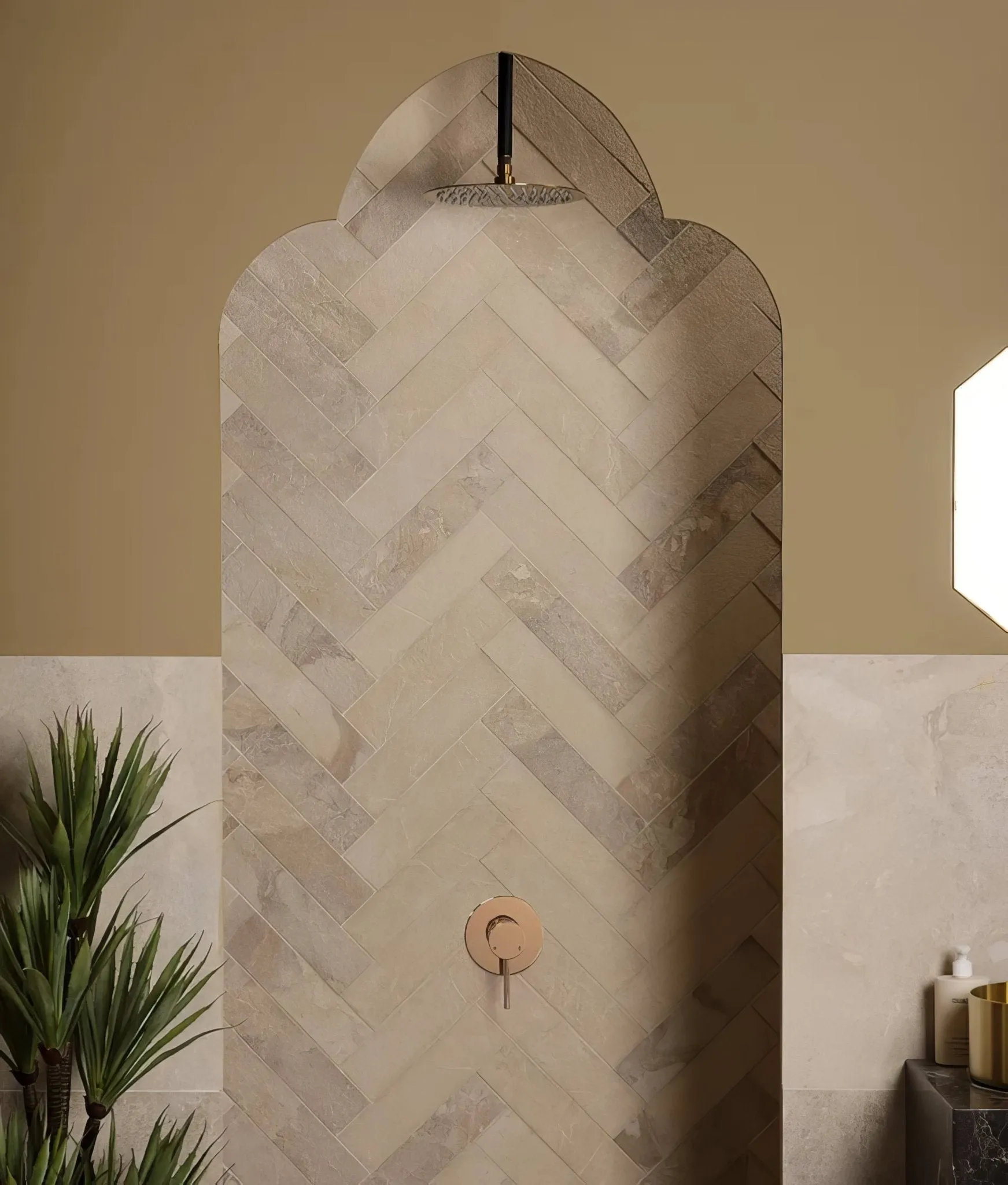 Enki Limestone Parquet Velvet Finish
