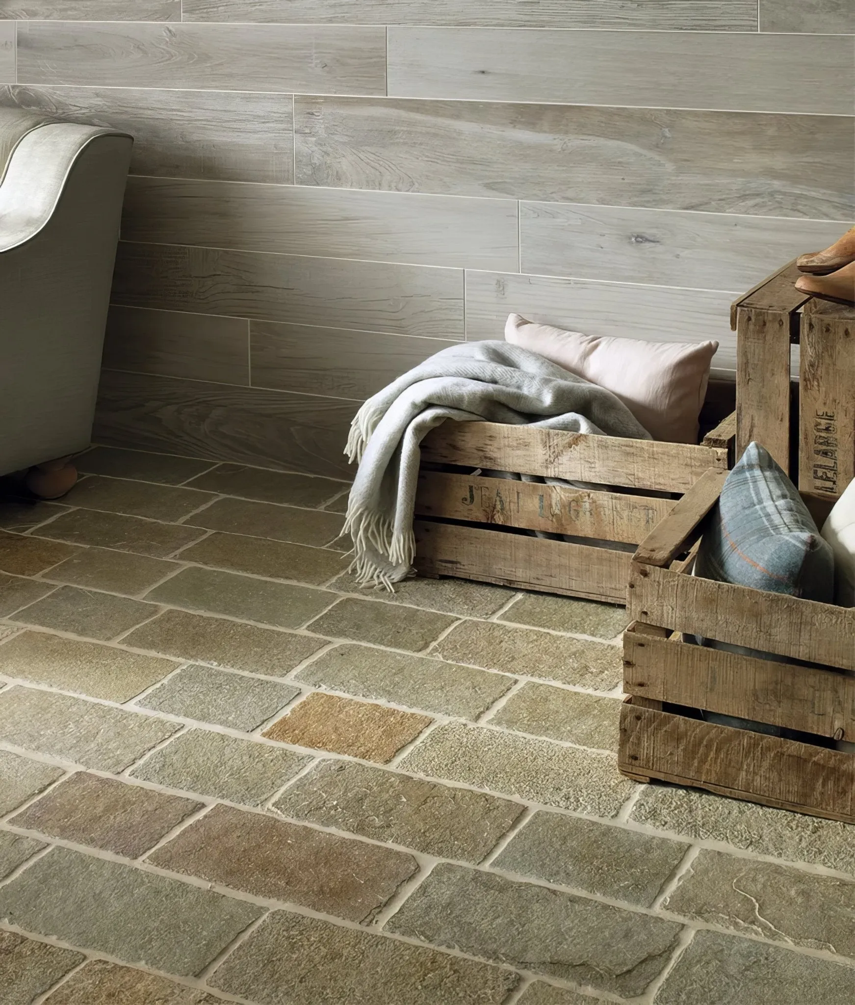 Farley Limestone Cobbles Seasoned Finish